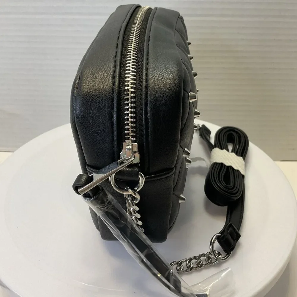 ⚡️ Rebecca Minkoff Top Zip Quilted Studded Crossbody‎ Bag Black 7.5